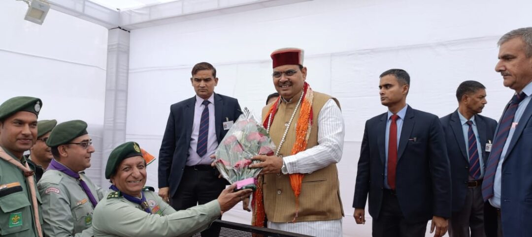 संगठन पदाधिकारियों द्वारा मुख्यमंत्री भजनलाल शर्मा से शिष्टाचार मुलाक़ात कर स्काउट स्कार्फ़ पहनकर अभिन्दन किया गया